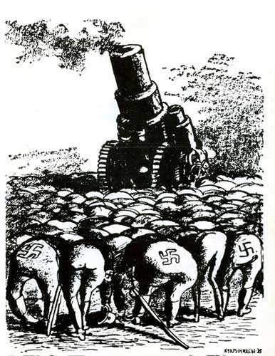 Карикатура Кукрыниксы. Божество Германского фашизма